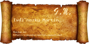 Ivánszky Martin névjegykártya