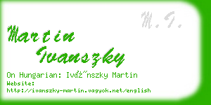 martin ivanszky business card